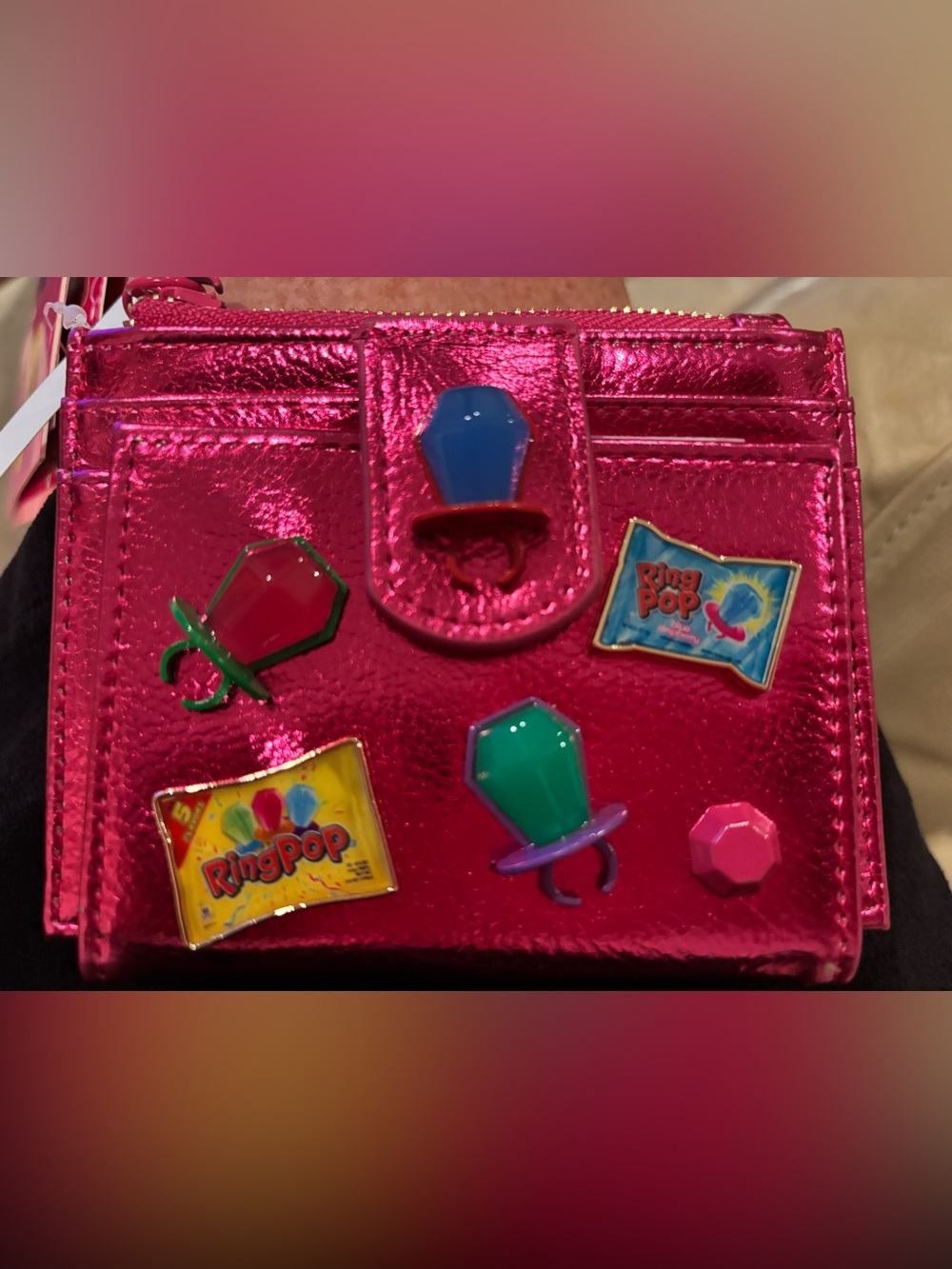 Betsey Johnson x Ring Pop Women’s Fuchsia Thru Lick & Thin Bifold Wallet NWT
